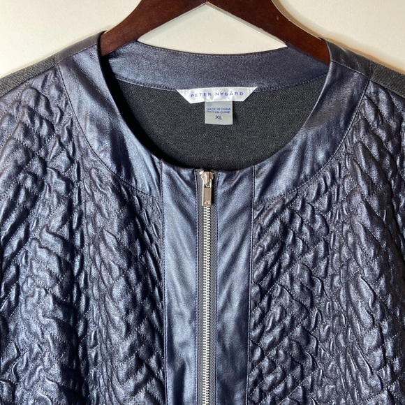 PETER NYGARD Textured Faux Leather Mixed Media Jacket - Picture 2 of 12